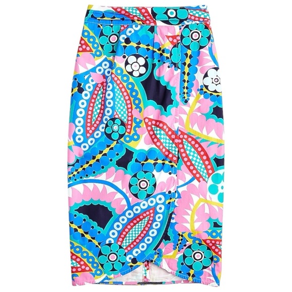 J.Crew Tie Back Tulip Skirt in Ratti Kaleidoscope Floral Size 4 - Picture 12 of 14